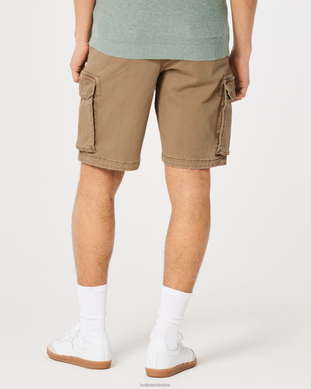 Bottoms Hollister Men Twill Cargo Shorts 11\\ 488201193 Dark Khaki